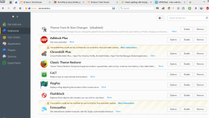 Add-ons manager in Firefox 40.